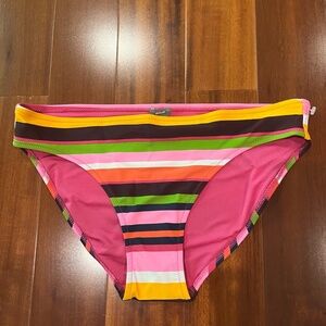 New NWOT Aerie Stripe Bikini Bottom Multicolor Swim Pink Green Size Medium